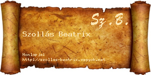 Szollás Beatrix névjegykártya