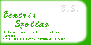 beatrix szollas business card